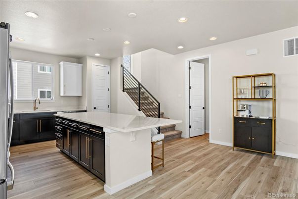 Interior, Kitchen, Recessed Lighting, Wood Texture Flooring