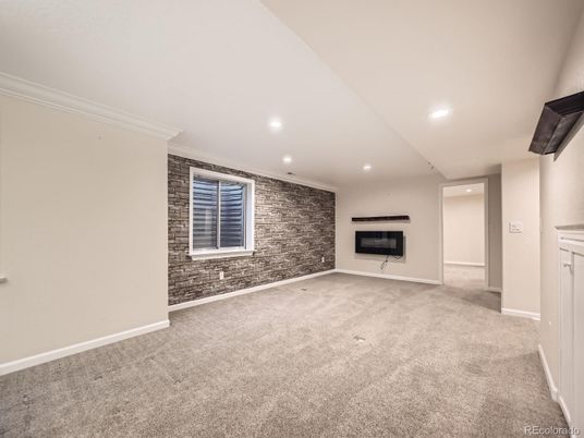 Empty room, Interior, Recessed Lighting, Stone Walls