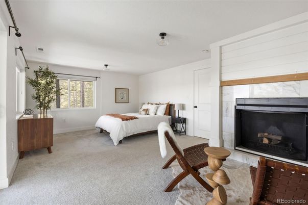 Bedroom, Fireplace, Interior