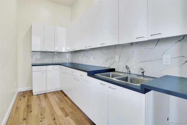 Interior, Kitchen, Marble Walls, Wood Texture Flooring