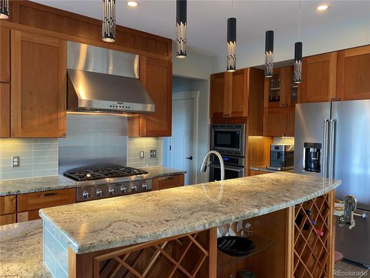 Interior, Kitchen, Pendant Lights, Recessed Lighting, Stainless Steel Appliances