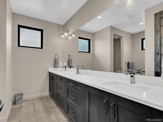 Bathroom, Dual Sink Vanities, Interior, Recessed Lighting