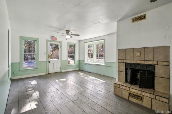 Empty room, Fireplace, Interior, Wood Texture Flooring
