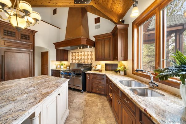 Interior, Kitchen, Pendant Lights, Stainless Steel Appliances, Wooden Beams, Wooden Ceilings