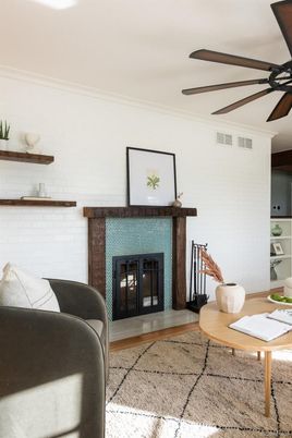 Fireplace, Interior, Wood Texture Flooring