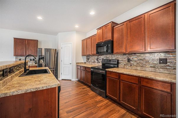 Interior, Kitchen, Recessed Lighting, Wood Texture Flooring
