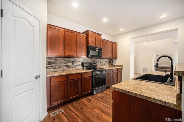 Interior, Kitchen, Recessed Lighting, Wood Texture Flooring