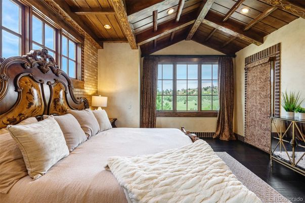 Bedroom, Interior, Recessed Lighting, Wooden Beams, Wooden Ceilings, Wood Texture Flooring