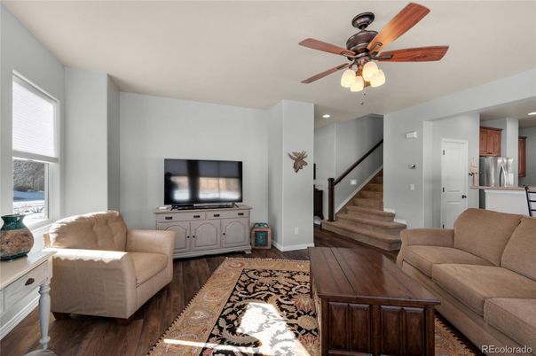 Interior, Kitchen, Living room, Recessed Lighting, Stainless Steel Appliances, Wood Texture Flooring