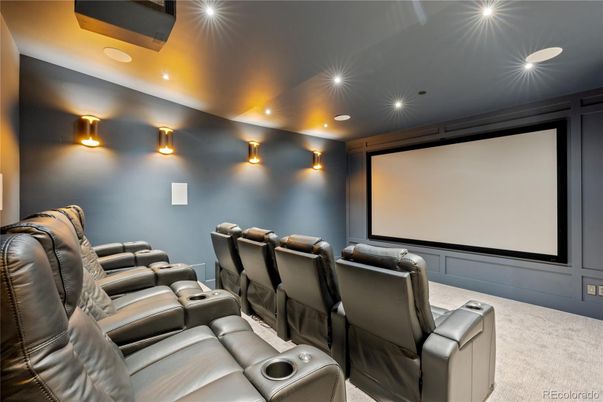 Home Theatre Room, Interior, Projection Screen, Recessed Lighting, Theatre Room