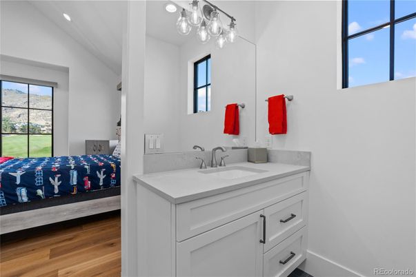 Bathroom, Bedroom, Interior, Recessed Lighting, Wood Texture Flooring