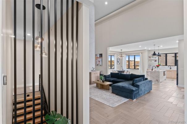 Dining room, Interior, Kitchen, Living room, Pendant Lights, Recessed Lighting, Wood Texture Flooring