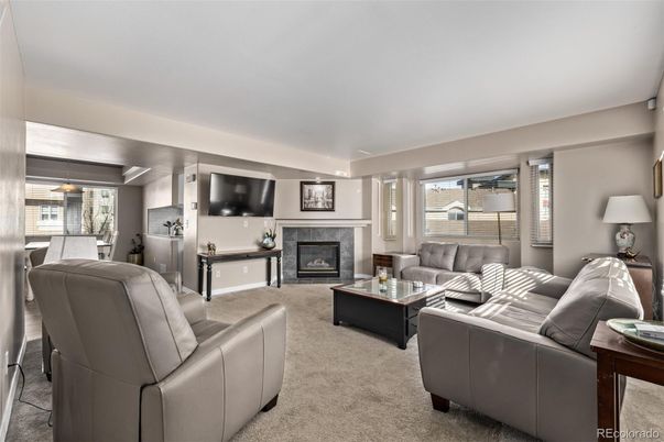 Fireplace, Interior, Living room, Recessed Lighting