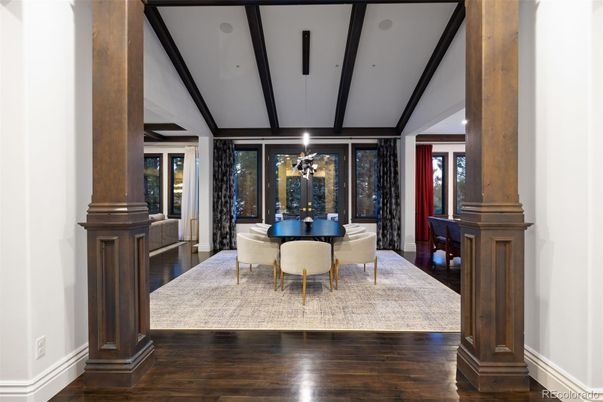Dining room, Interior, Wood Texture Flooring