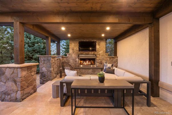 Exterior, Fireplace, Wooden Ceilings