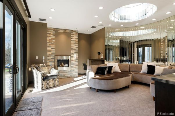 Fireplace, Interior, Living room, Recessed Lighting