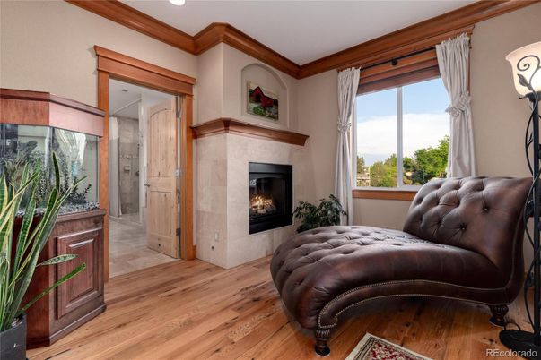 Fireplace, Interior, Recessed Lighting, Wood Texture Flooring