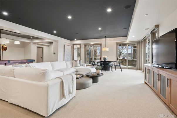 Billiard Table, Dining room, Game Room, Interior, Living room, Pendant Lights, Recessed Lighting