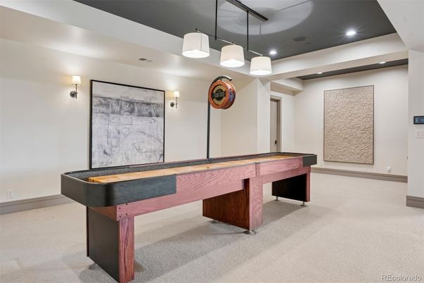 Billiard Table, Game Room, Interior, Pendant Lights, Recessed Lighting