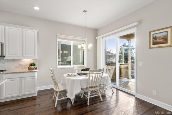 Chandelier, Dining room, Interior, Recessed Lighting, Wood Texture Flooring