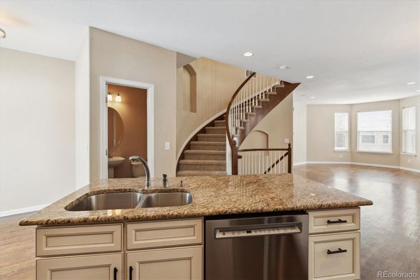 Interior, Kitchen, Recessed Lighting, Wood Texture Flooring