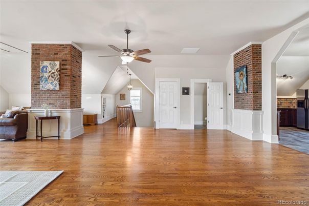 Empty room, Interior, Stone Walls, Wood Texture Flooring