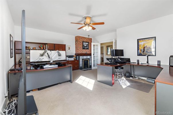Fireplace, Home Office, Interior, Kitchen, Stone Walls