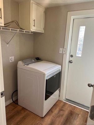 Interior, Washer, Wood Texture Flooring