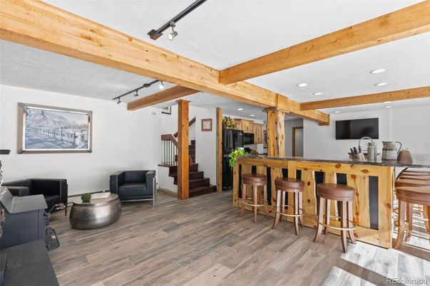 Interior, Recessed Lighting, Wooden Beams, Wood Texture Flooring