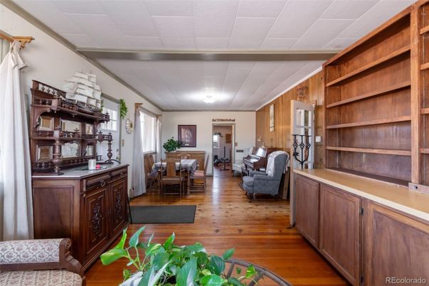 Dining room, Interior, Wood Texture Flooring, Wooden Walls
