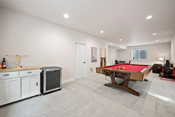 Billiard Table, Game Room, Interior, Recessed Lighting