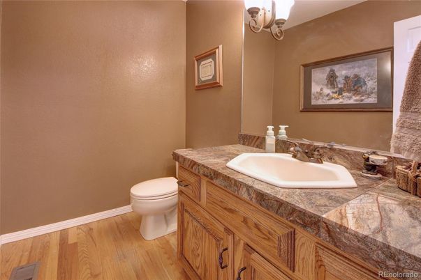 Bathroom, Interior, Tile Countertops, Wood Texture Flooring