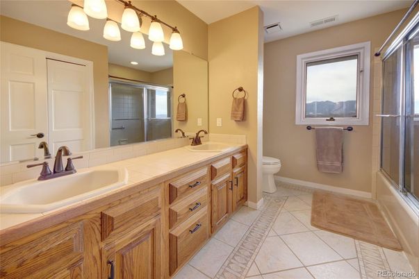 Bathroom, Dual Sink Vanities, Interior, Tile Countertops