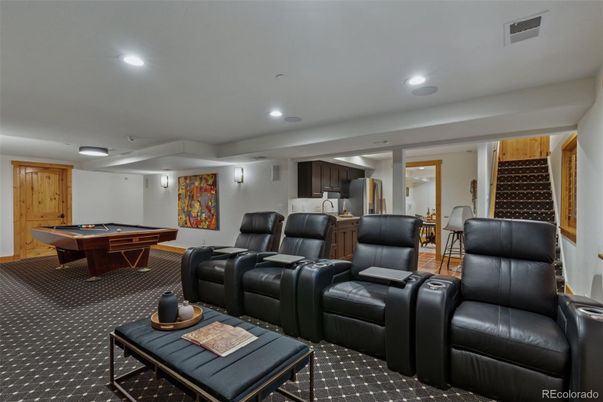 Billiard Table, Home Theatre Room, Game Room, Interior, Recessed Lighting, Theatre Room