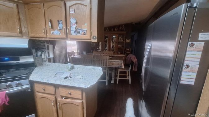 Dining room, Interior, Kitchen, Stainless Steel Appliances, Wood Texture Flooring