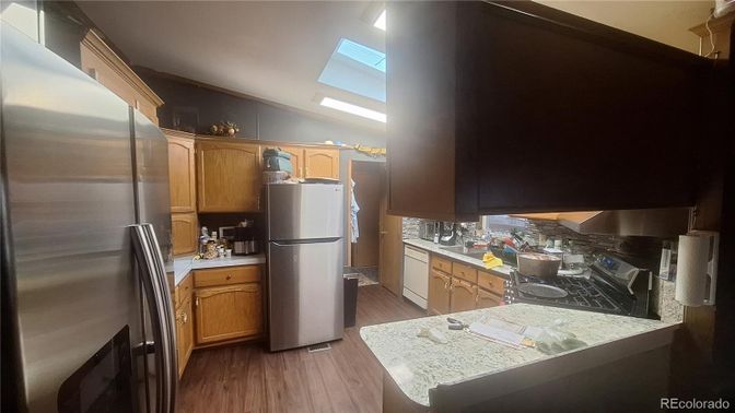 Interior, Kitchen, Stainless Steel Appliances, Wood Texture Flooring