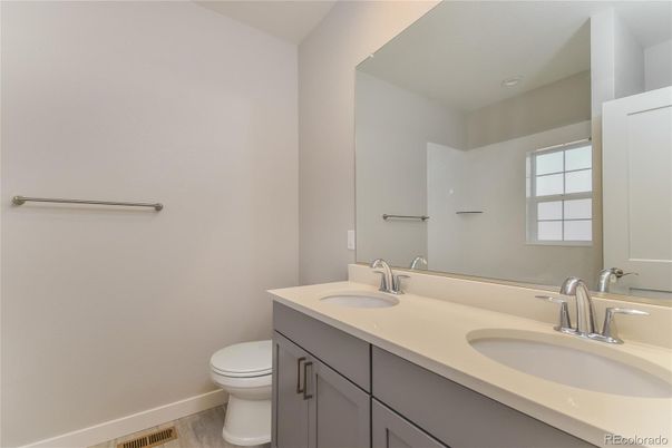 Bathroom, Dual Sink Vanities, Interior, Wood Texture Flooring