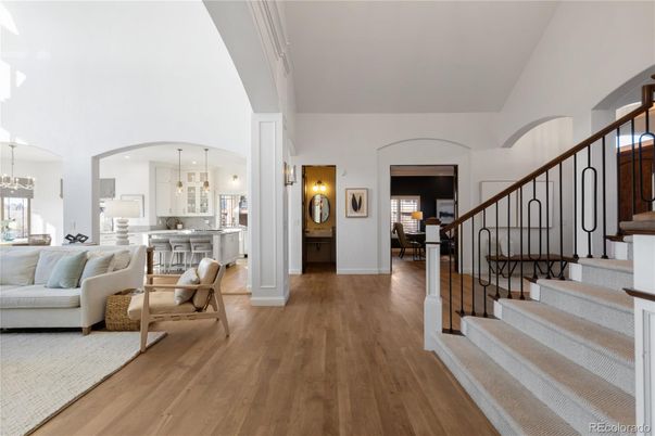 Interior, Kitchen, Living room, Pendant Lights, Wood Texture Flooring