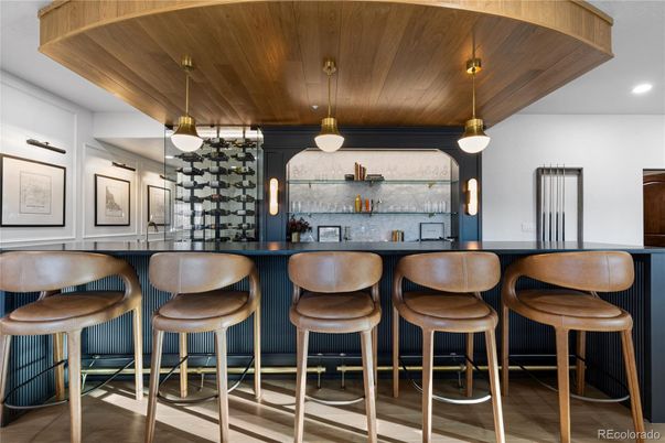 Interior, Pendant Lights, Recessed Lighting, Wine Storage, Wooden Ceilings, Wood Texture Flooring