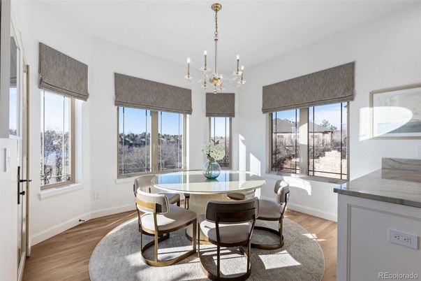 Chandelier, Dining room, Interior, Wood Texture Flooring
