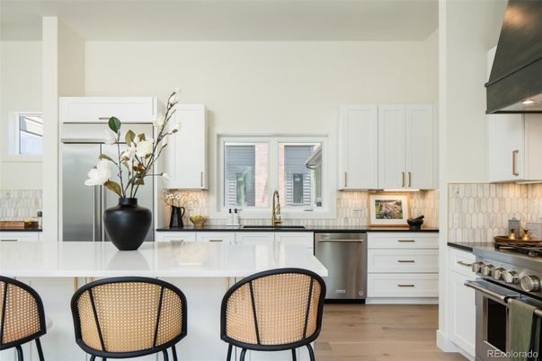 Interior, Kitchen, Stainless Steel Appliances, Wood Texture Flooring