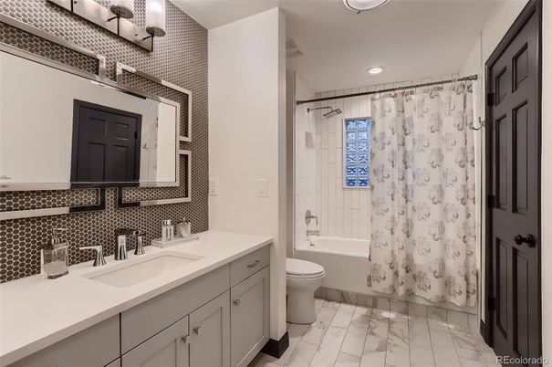 Bathroom, Dual Sink Vanities, Interior, Marble, Recessed Lighting