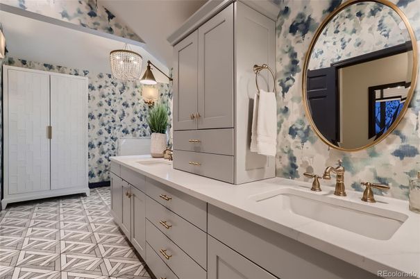 Bathroom, Dual Sink Vanities, Interior, Tile Countertops