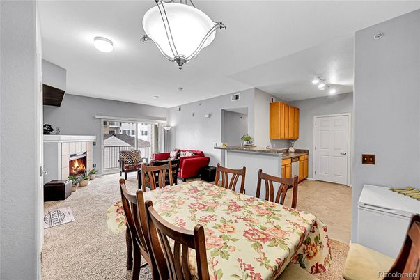 Dining room, Fireplace, Interior, Kitchen, Living room