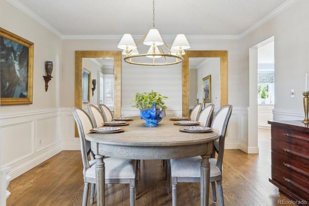 Chandelier, Dining room, Interior, Wood Texture Flooring