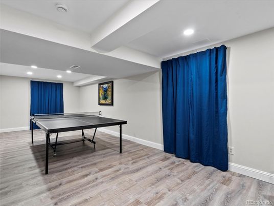 Game Room, Interior, Recessed Lighting, Wood Texture Flooring