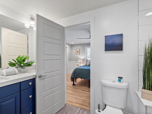 Bathroom, Bedroom, Interior, Recessed Lighting, Wood Texture Flooring