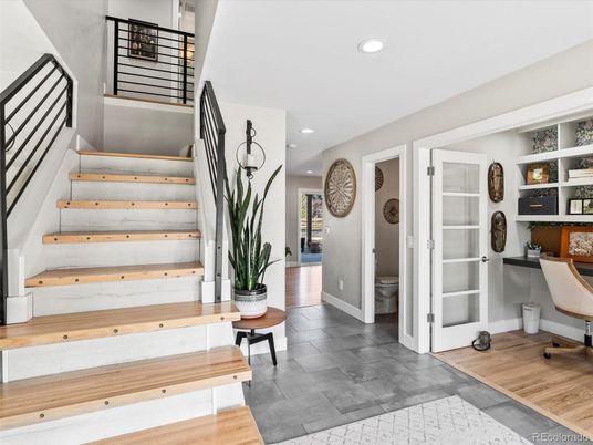Bathroom, Interior, Recessed Lighting, Wood Texture Flooring