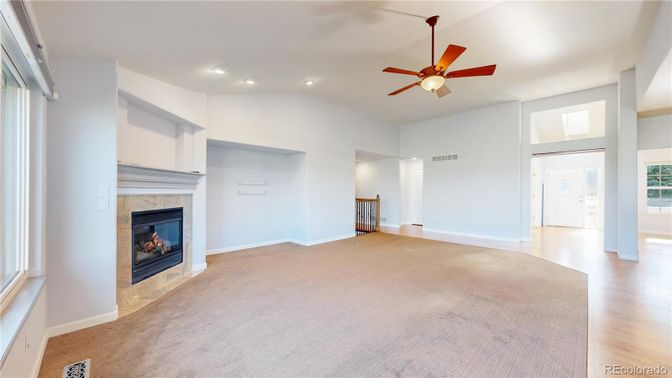 Empty room, Fireplace, Interior, Recessed Lighting