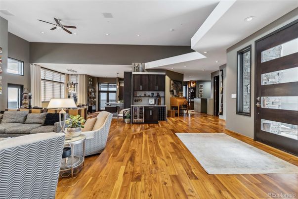 Dining room, Interior, Kitchen, Living room, Pendant Lights, Recessed Lighting, Wood Texture Flooring